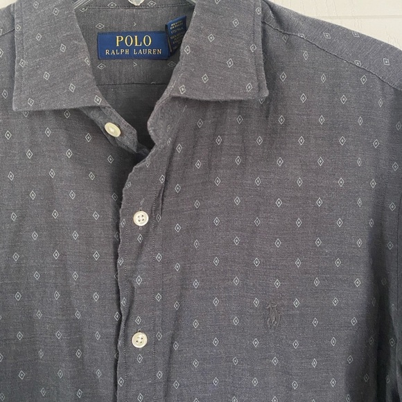 Polo Ralph Lauren Other - Polo Ralph Lauren Men’s Gray Button Up‎ shirt Diamond pattern Medium M geometric